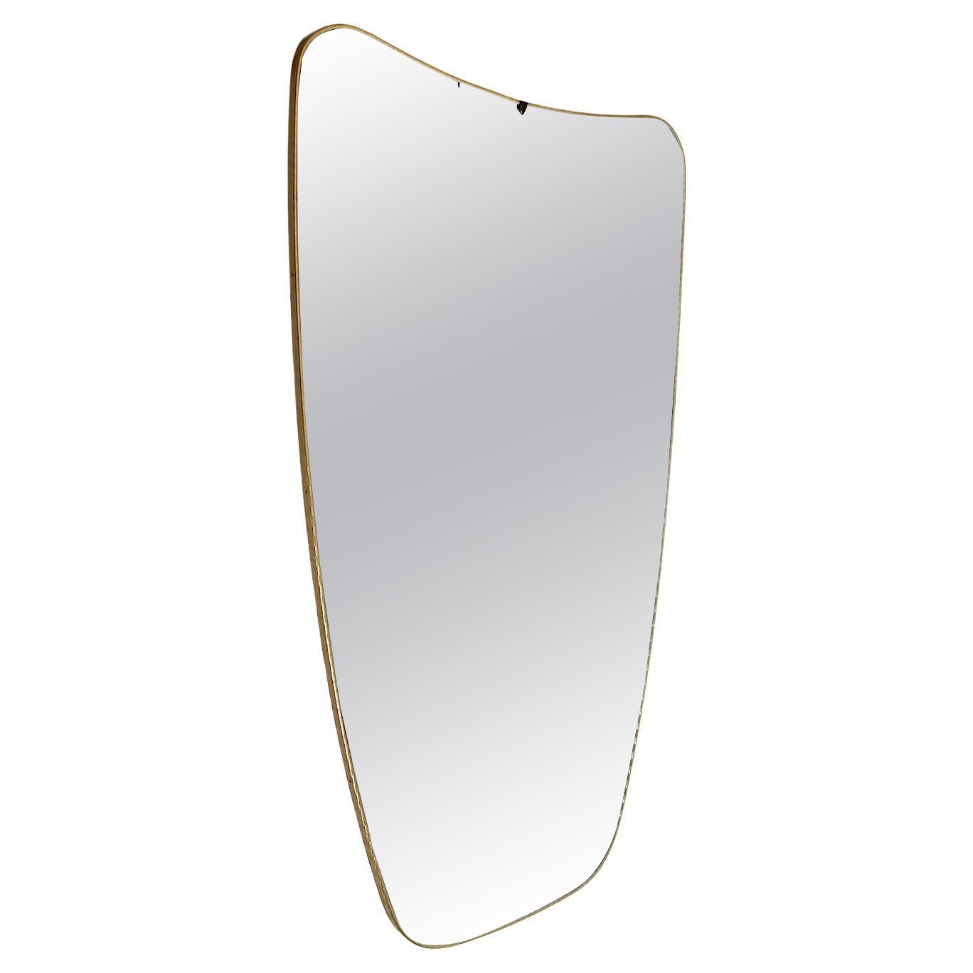 Mid Century Modern Vintage Dorado Plástico Latón Espejo de cuerpo entero Enorme Años 50