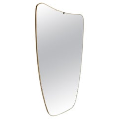 Mid Century Modern Vintage Golden Plastic Brass Full Length Mirror Huge 1950s