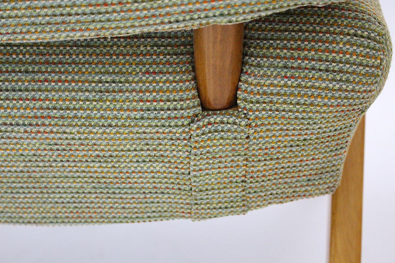 Mid Century Modern Vintage Green Beech Sculptural Lounge Chairs Austria 1950s For Sale 10