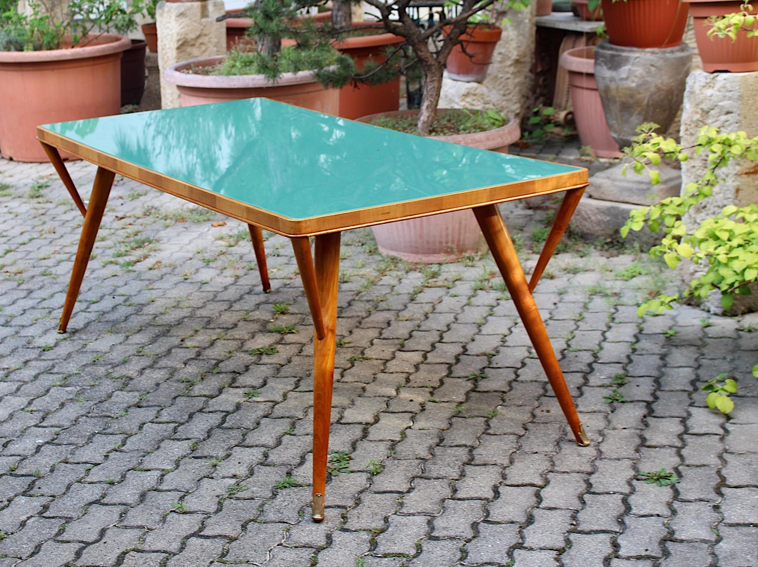 vintage green dining table