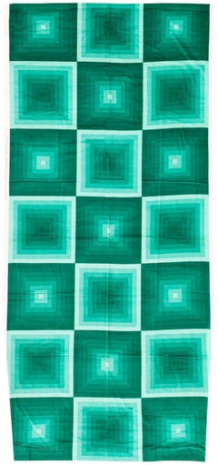 Mid-Century Modern Vintage Grüner Verner Panton Quadrat-Textil 3'10" x 8'9"