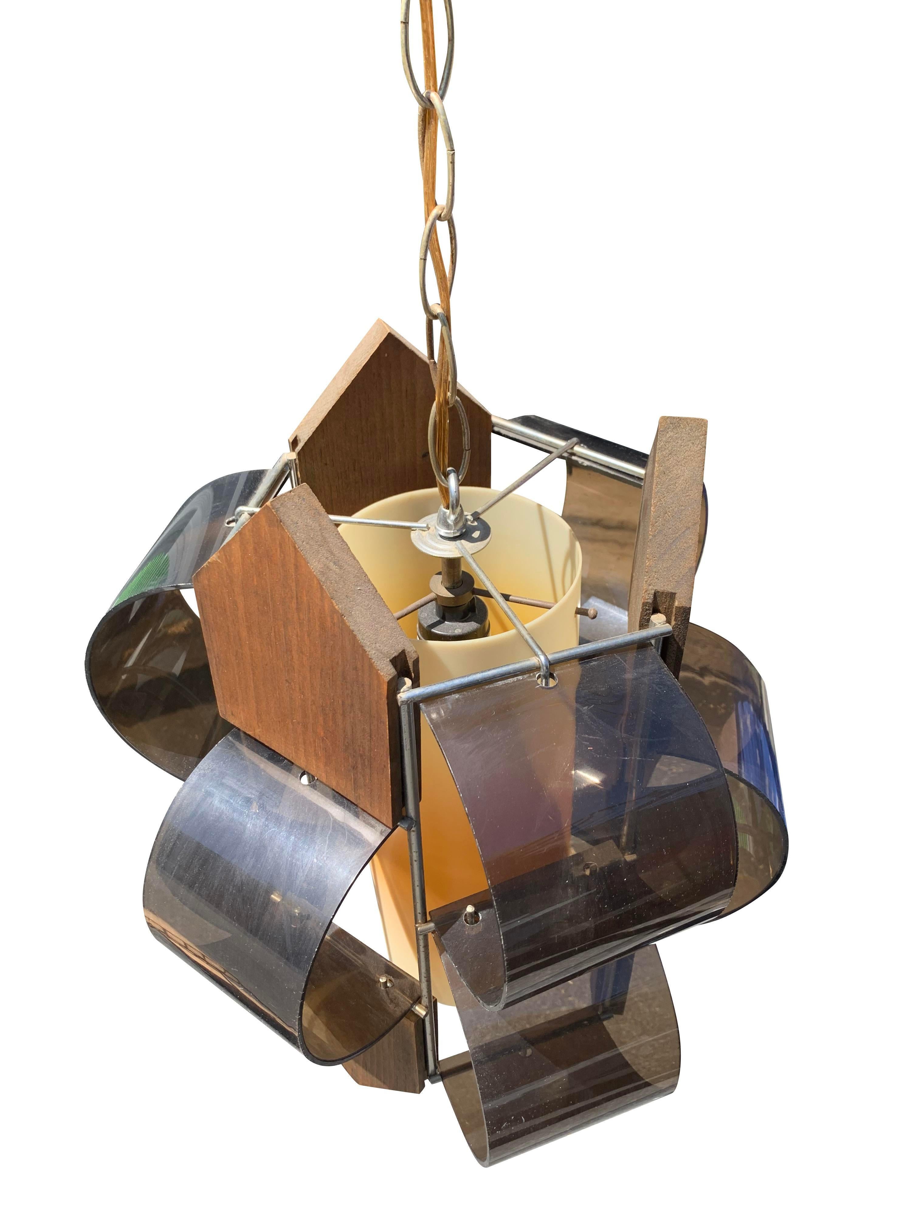 Mid-Century moderno Lampadario a sospensione vintage di metà secolo, lampada a catena plug in in vendita