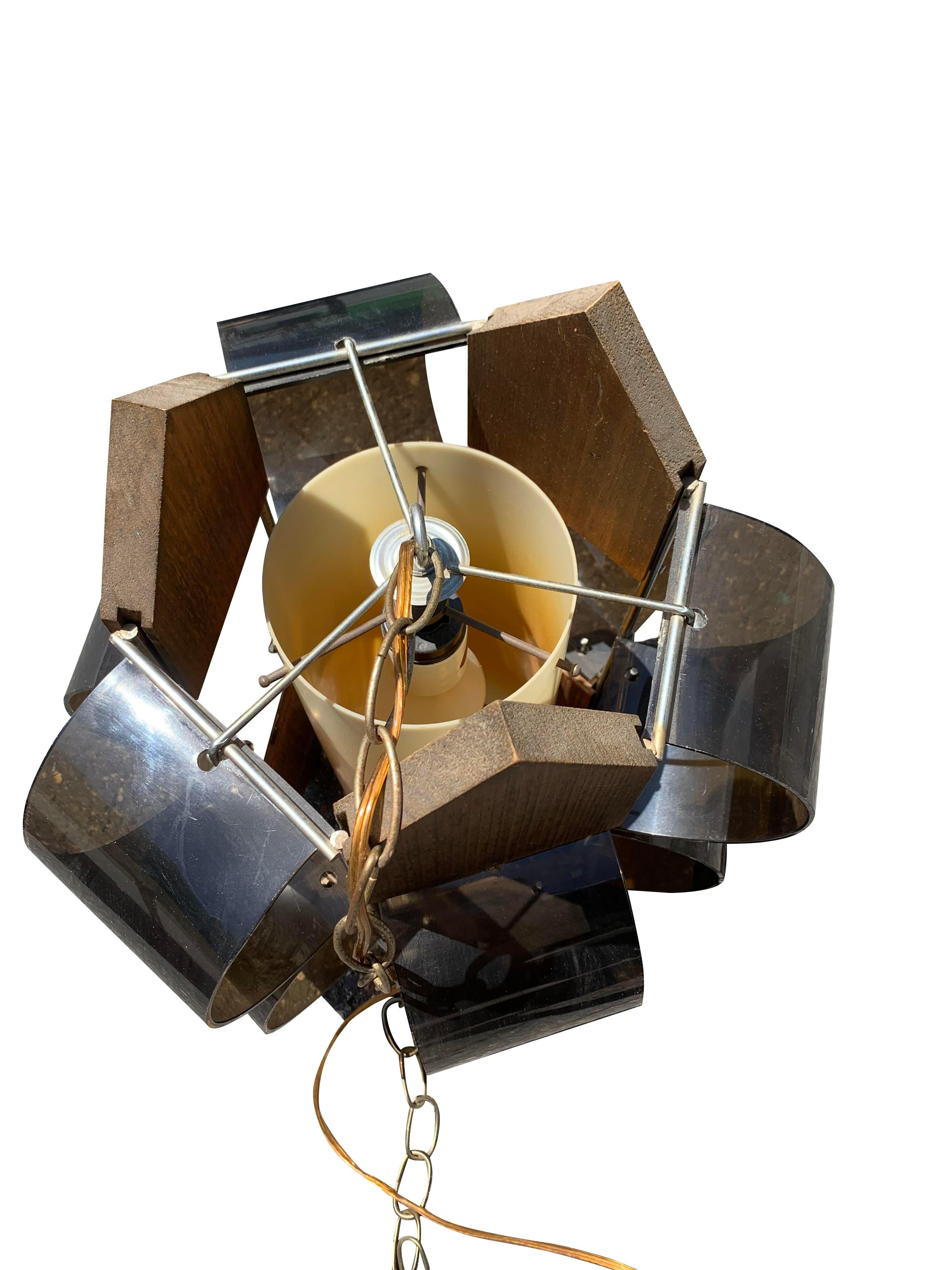 Fine XX secolo Lampadario a sospensione vintage di metà secolo, lampada a catena plug in in vendita