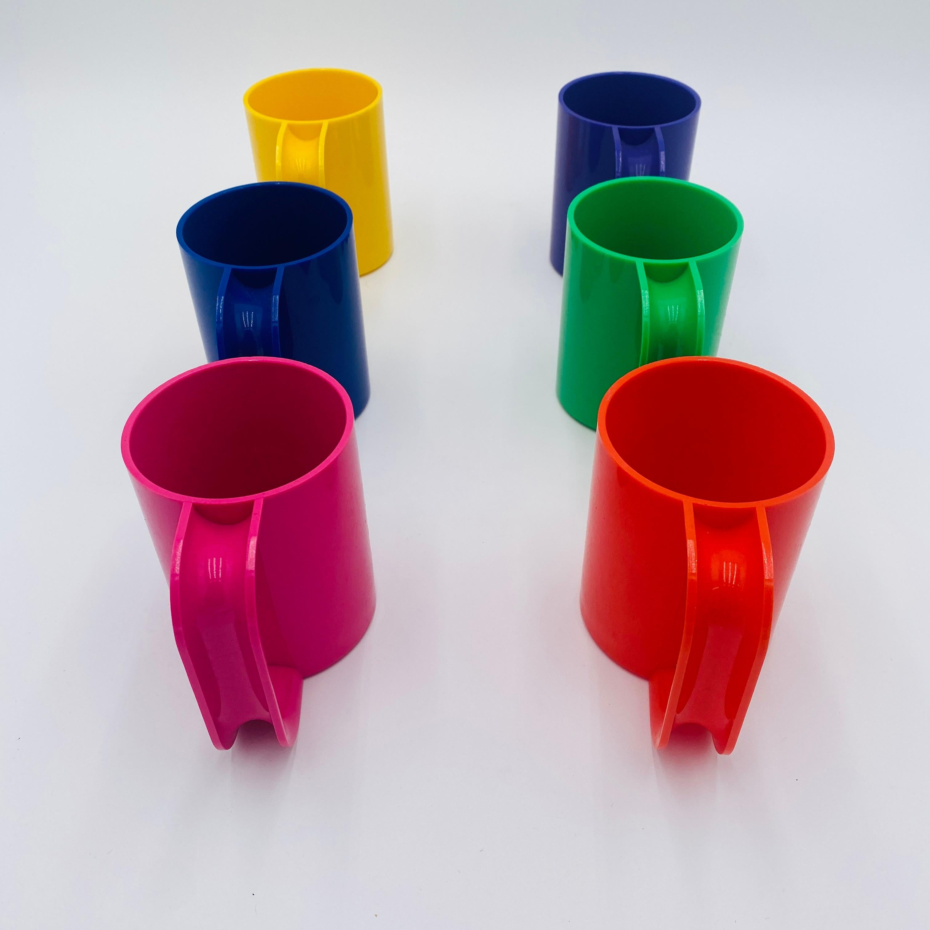 Set di 6 tazze Heller Massimo Vignelli, vintage e di metà secolo. In condizioni buone in vendita a San Juan Capistrano, CA