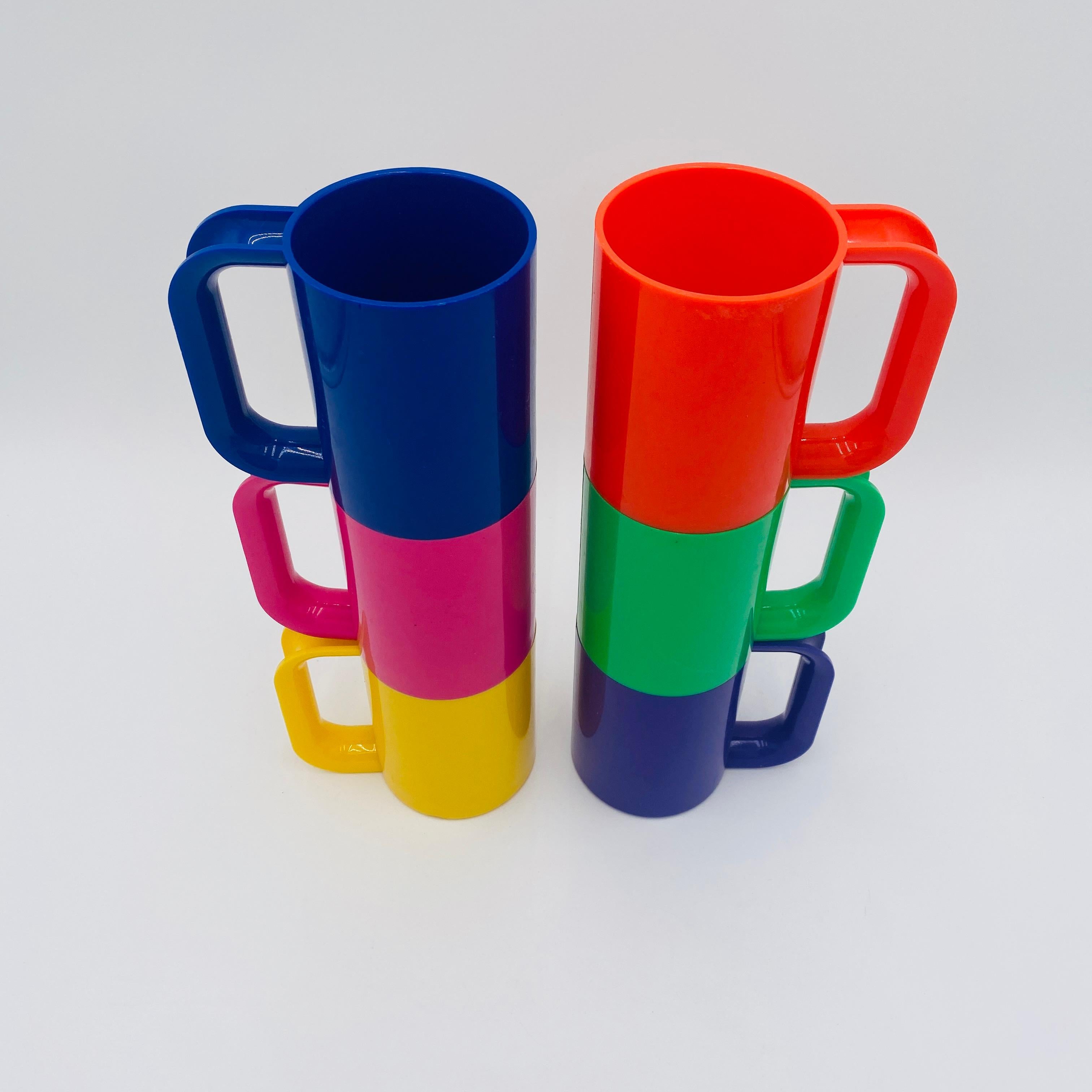 Set di 6 tazze Heller Massimo Vignelli, vintage e di metà secolo. in vendita 1