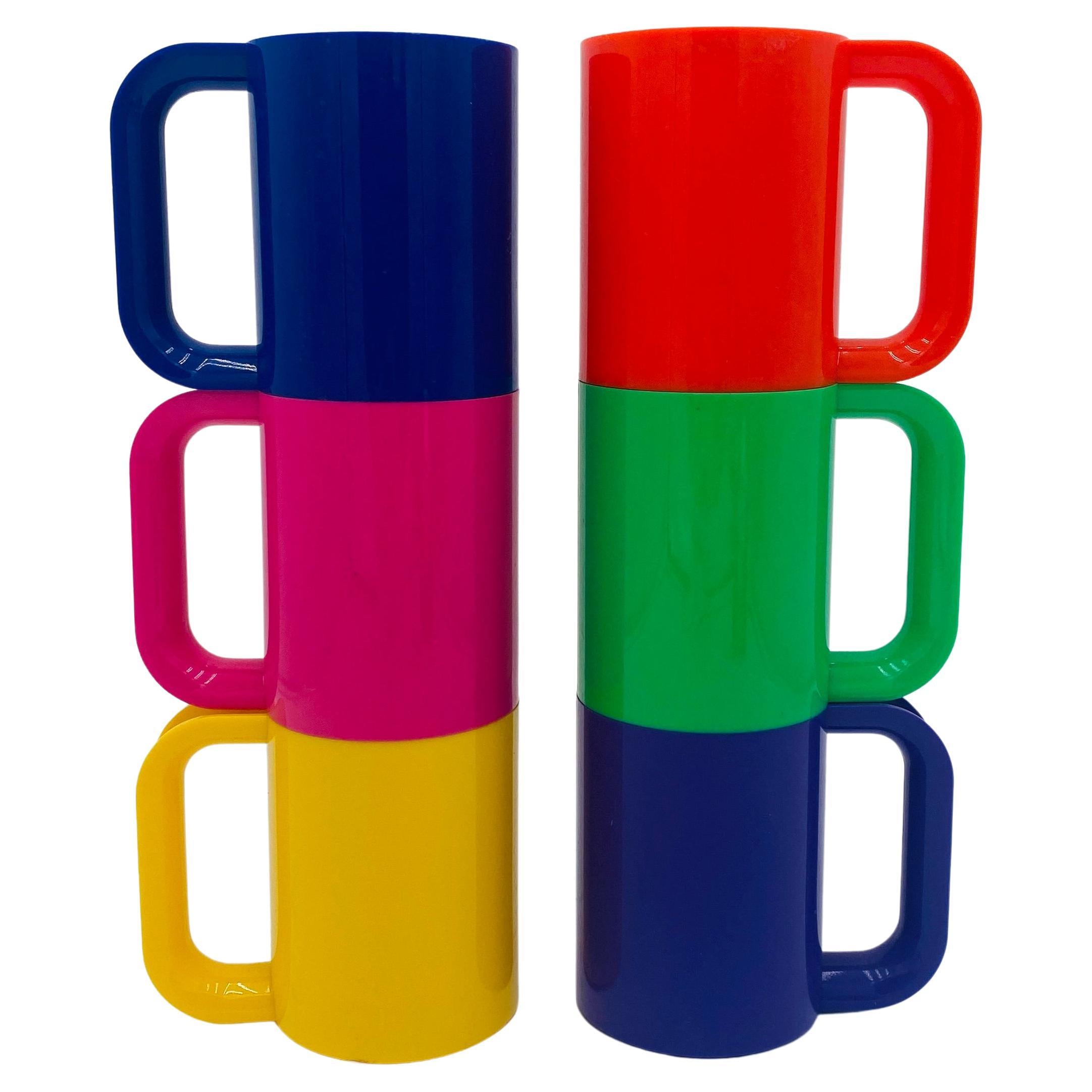 Mid-Century Modern Vintage Heller Massimo Vignelli Mugs Set of 6
