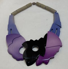 Mid Century Modern Vintage Isadora Paris Galalith Necklace