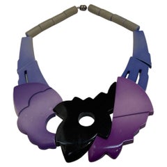 Isadora Paris, collier Galalith vintage moderne du milieu du siècle dernier