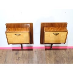 Mid Century Modern Vintage Italian Bedside Wall Mounted Night Stands End Tables
