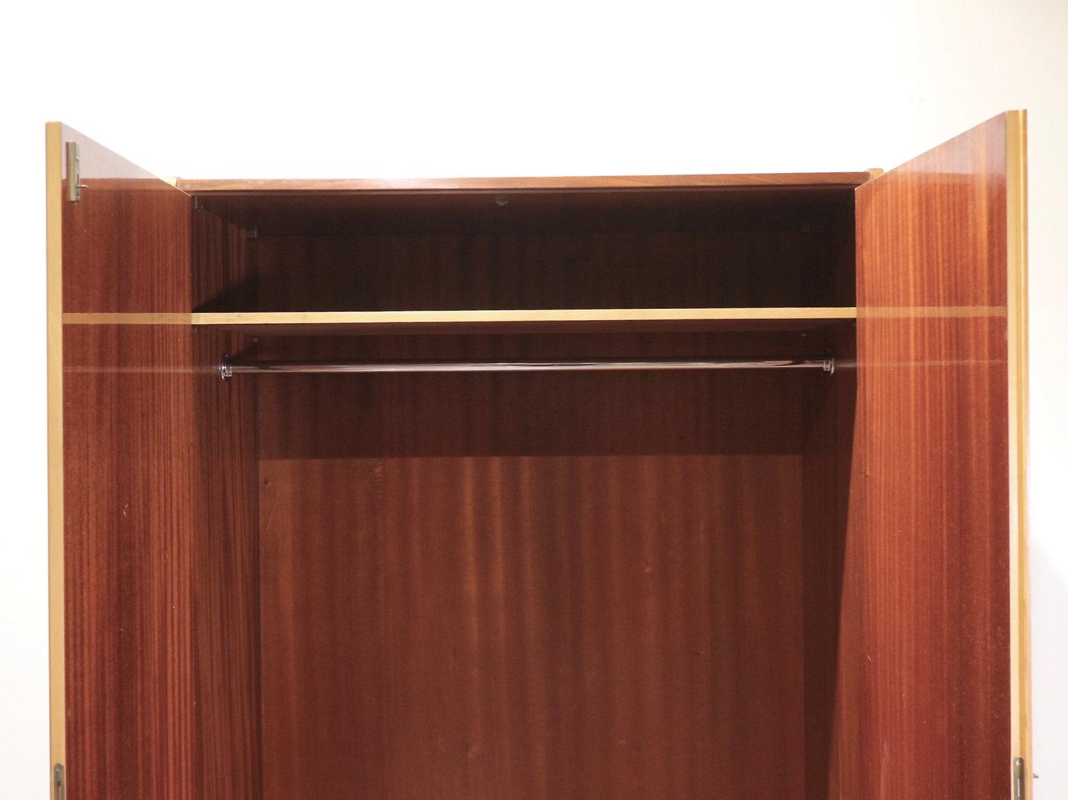 20th Century Mid Century Modern Vintage Italian Marino Maple Armoire Wardrobe Danish Style