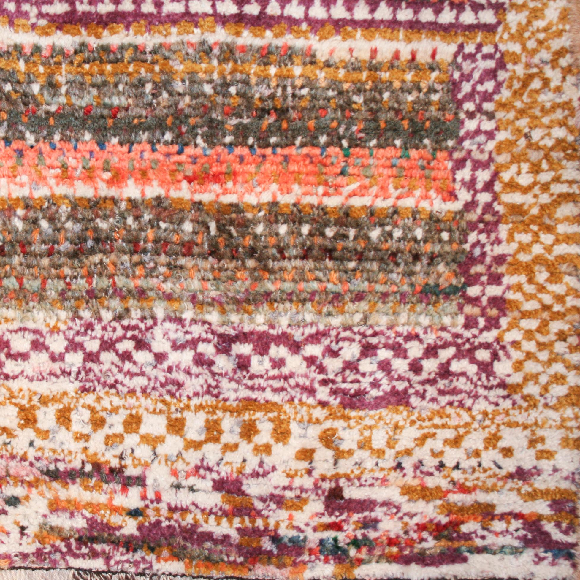 Tulu rugs represent one of the earliest forms of nomadic pile weaving, typically knotted with a medium-high pile as they were meant as bedding rugs for the tent. The patterns are quite simple, ranging from completely open fields to stacked niches,