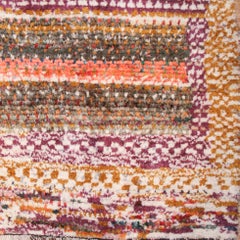 Mid-Century Modern Vintage Kurdish Tulu with Dotted Polychrome Background