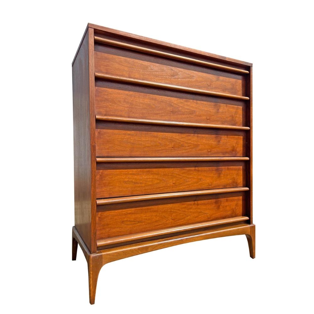 Mid Century Modern Vintage Lane's Rhythm Tall Highboy Kommode (Moderne der Mitte des Jahrhunderts) im Angebot