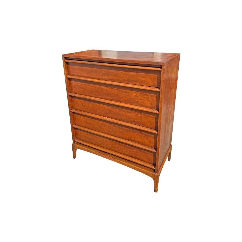 Mid Century Modern Vintage Lane's Rhythm Tall Highboy Kommode (Mitte des 20. Jahrhunderts) im Angebot