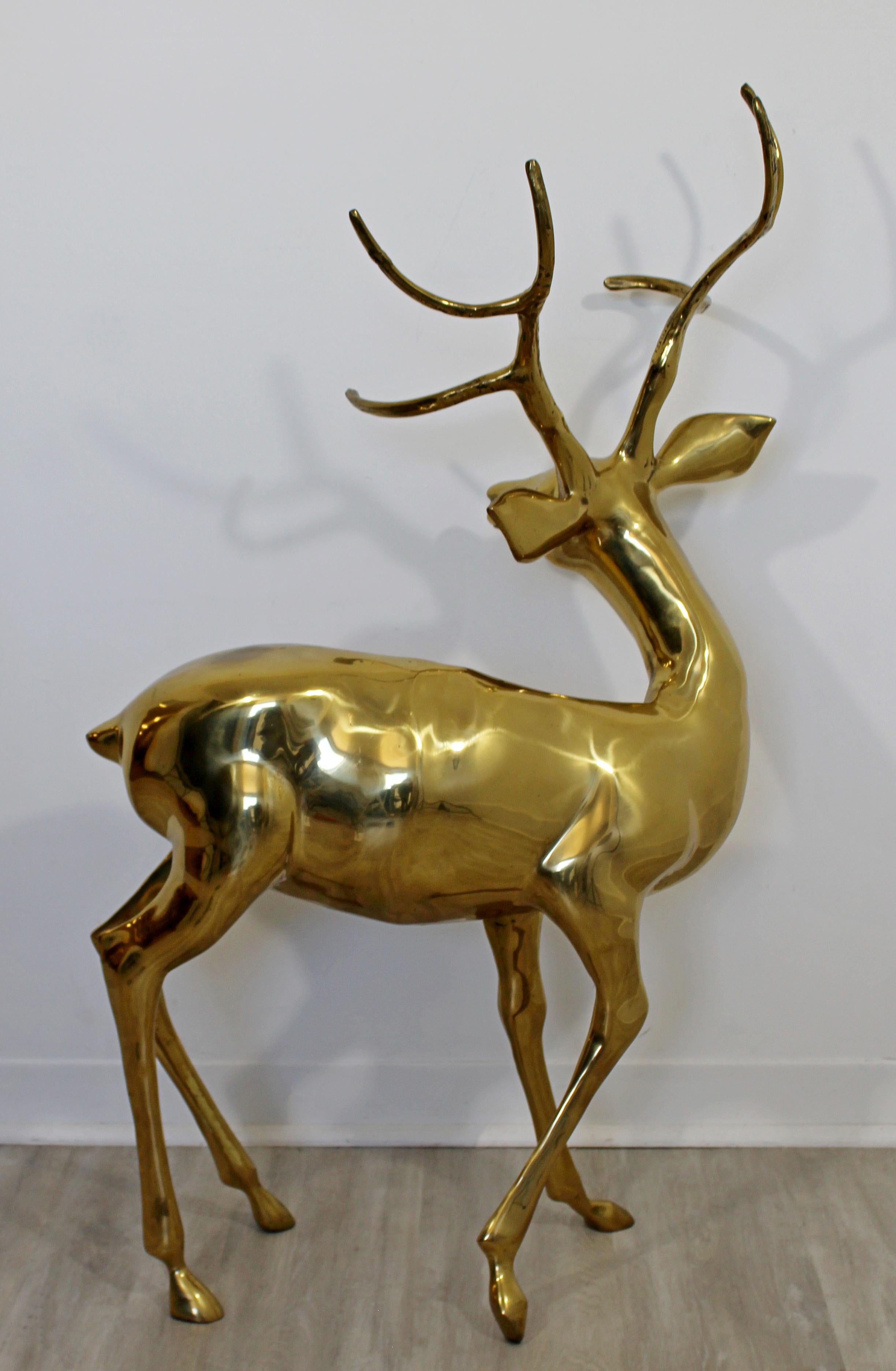 Mid-Century Modern Vintage Large Decorative Brass Deer Stag Floor Sculpture 2