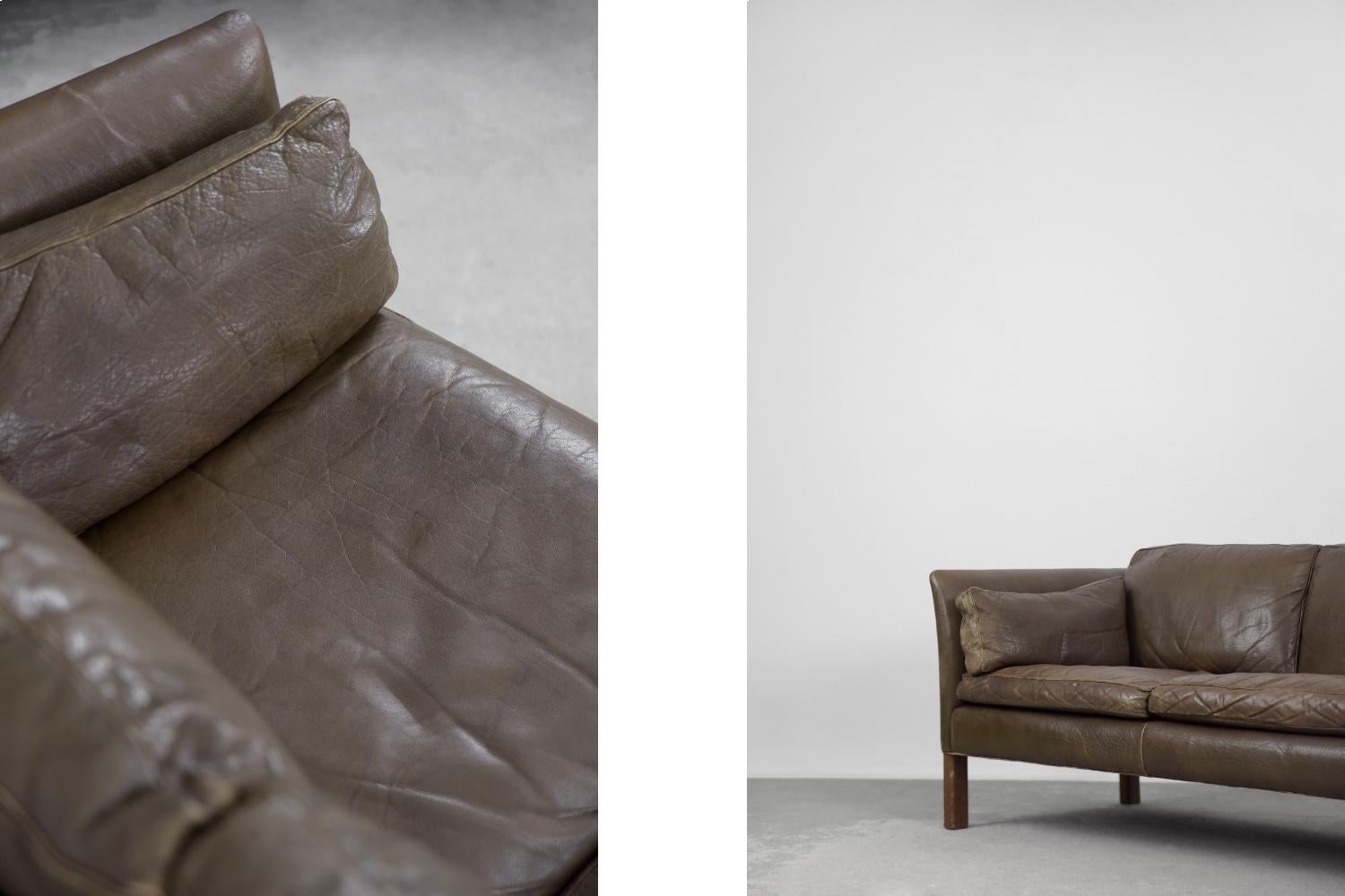 Mid-Century Modern Vintage Leder-Cromwell-Sofa von Arne Norell, 1960er Jahre im Angebot 1