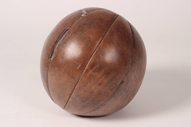 Mid-20th Century Mid-Century Modern Vintage Leather Medicine Ball For Sale