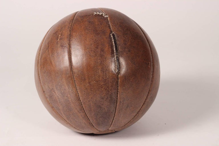 Mid-Century Modern Vintage Leather Medicine Ball For Sale 2