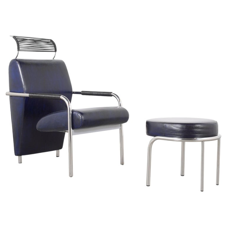 MidCentury Modern Vintage Italian Leather Lounge Chair For Sale at 1stDibs