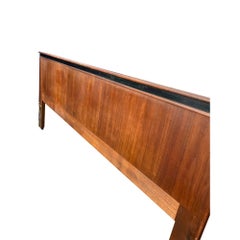 Mid Century Modern Vintage Low King Headboard Walnut With Black Accent