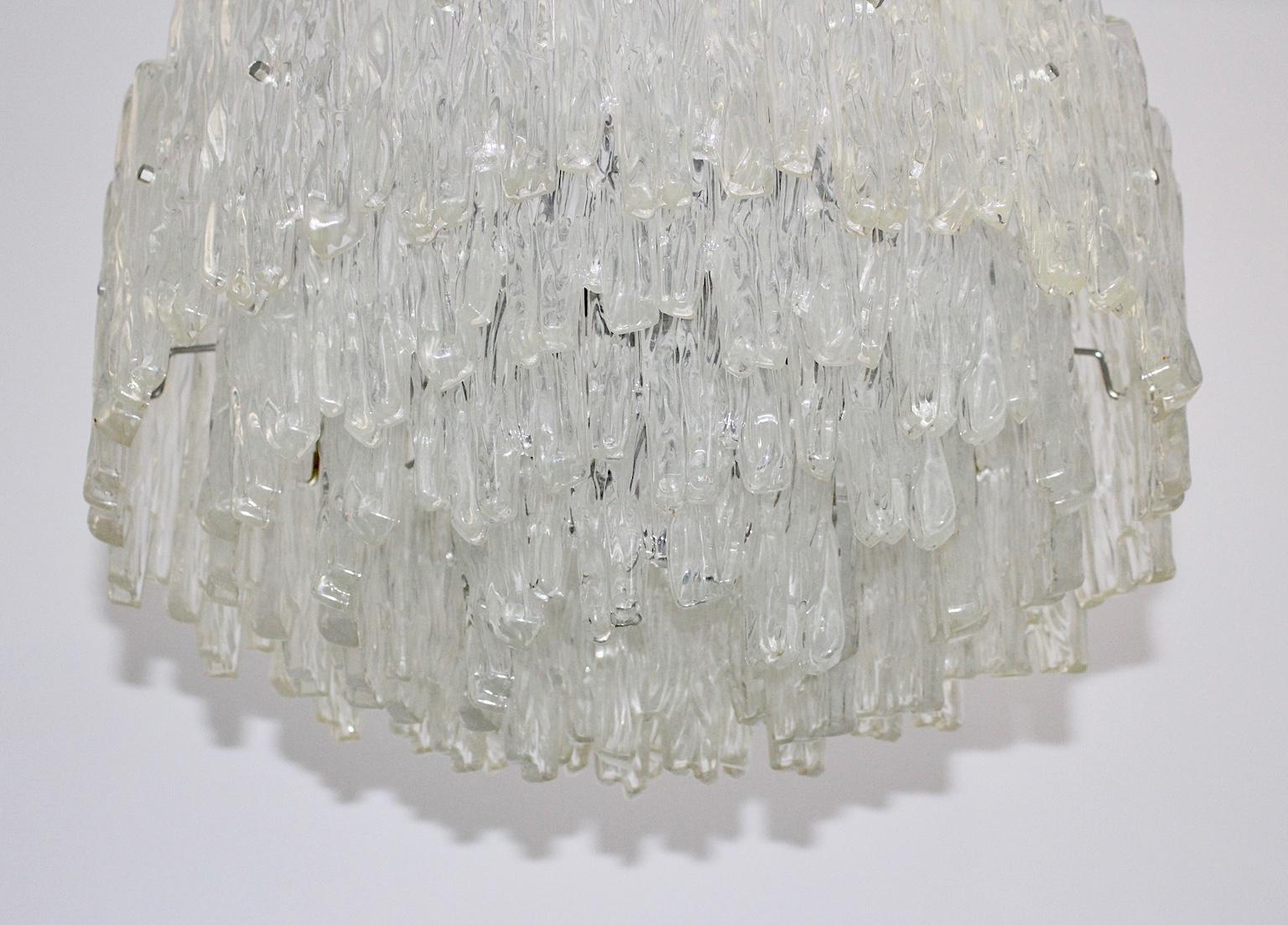 Austrian Mid-Century Modern Vintage Lucite Chandelier or Pendant, 1960s, Austria For Sale