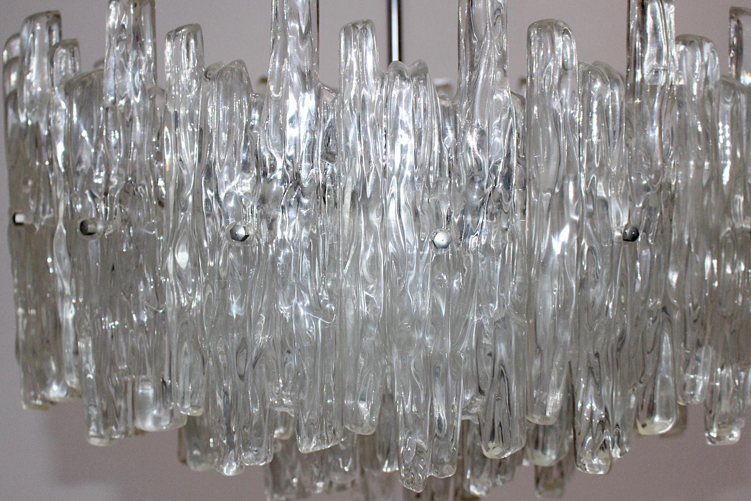 Metal Mid-Century Modern Vintage Lucite Chandelier or Pendant, 1960s, Austria For Sale