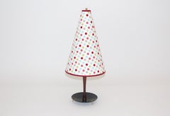 Mid-Century Modern Vintage Beech Brass Metal Table Lamp, 1950s
