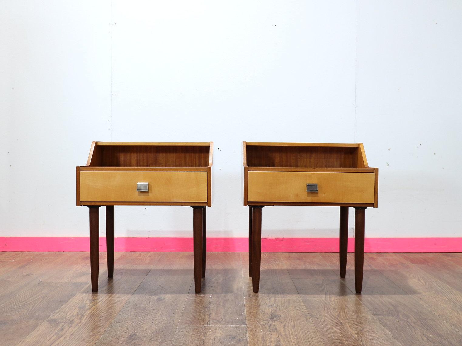 Tavolini da letto italiani in acero vintage del Mid Century Modern di Marino 3