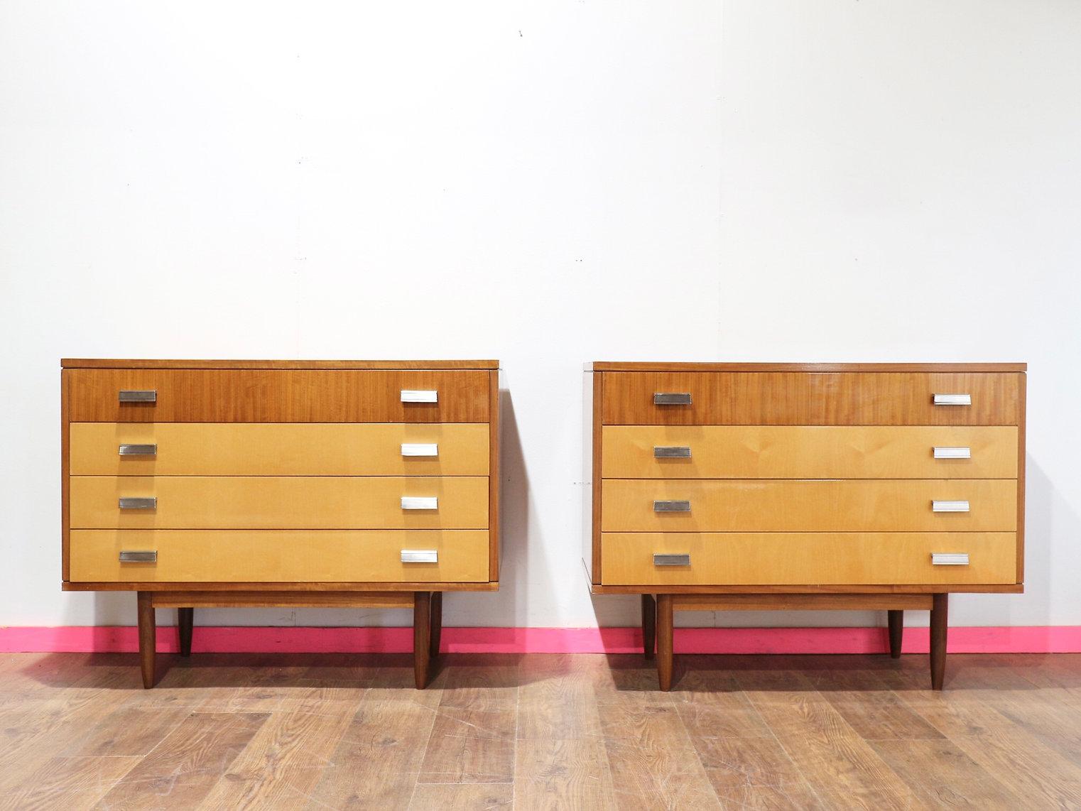 Mid-Century Modern Mid Century Modern Vintage Maple Italian Dresser Drawers by Marino x 2