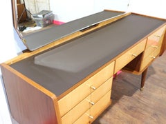 Mid Century Modern Vintage Maple Italian Vanity Desk by Marino
