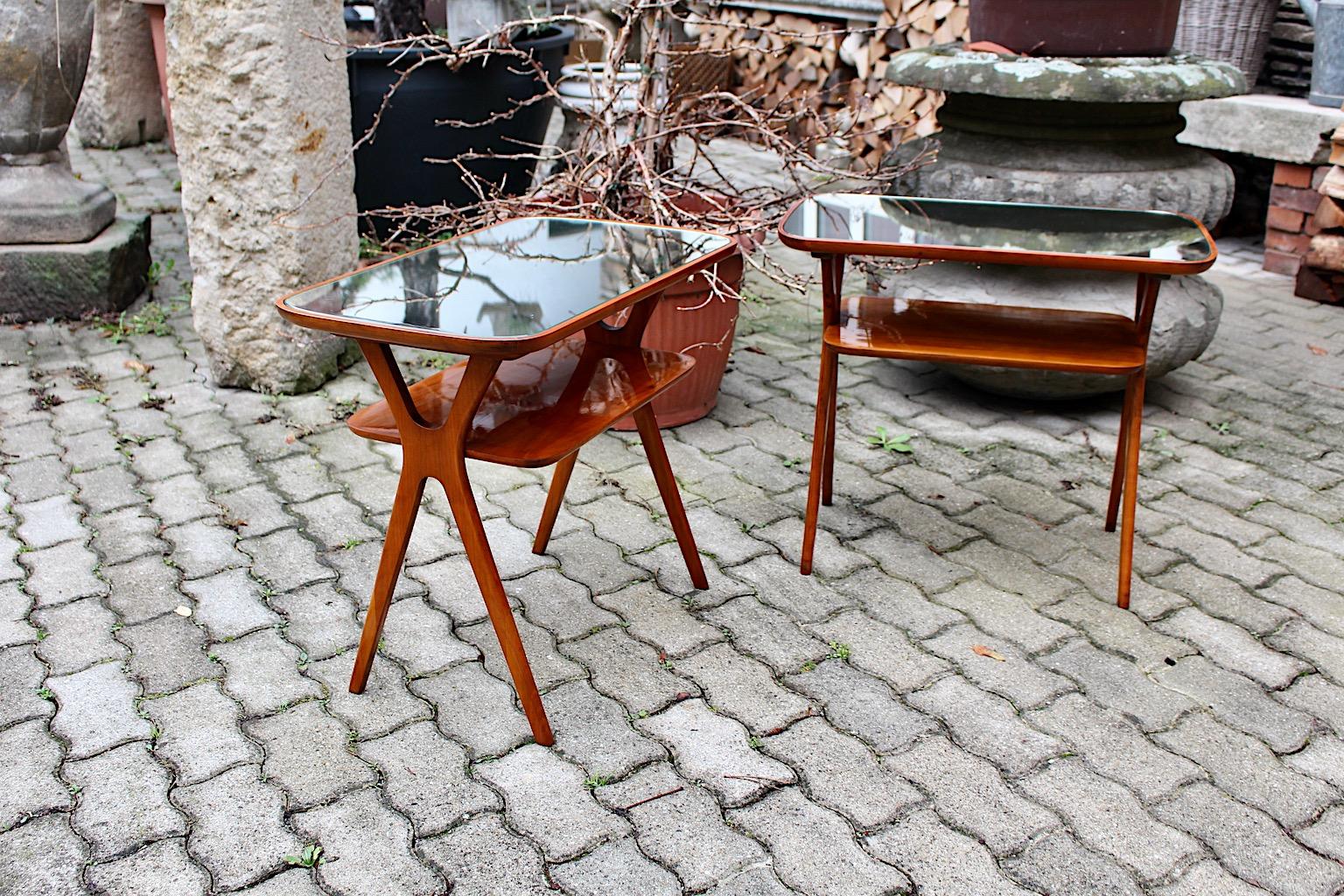 Mid-Century Modern Vintage Maple Side Tables Nightstands Ico Parisi Italy 1950s In Good Condition In Vienna, AT