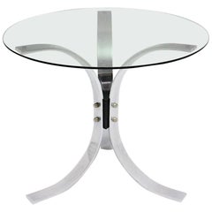 Table basse en métal et verre moderne mi-siècle moderne, années 1960