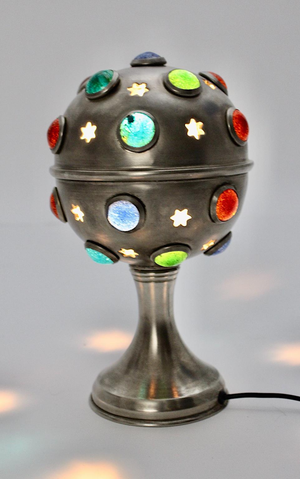 Mid-Century Modern Vintage Metal and Glass Sputnik Table Lamp, 1970s For Sale 2