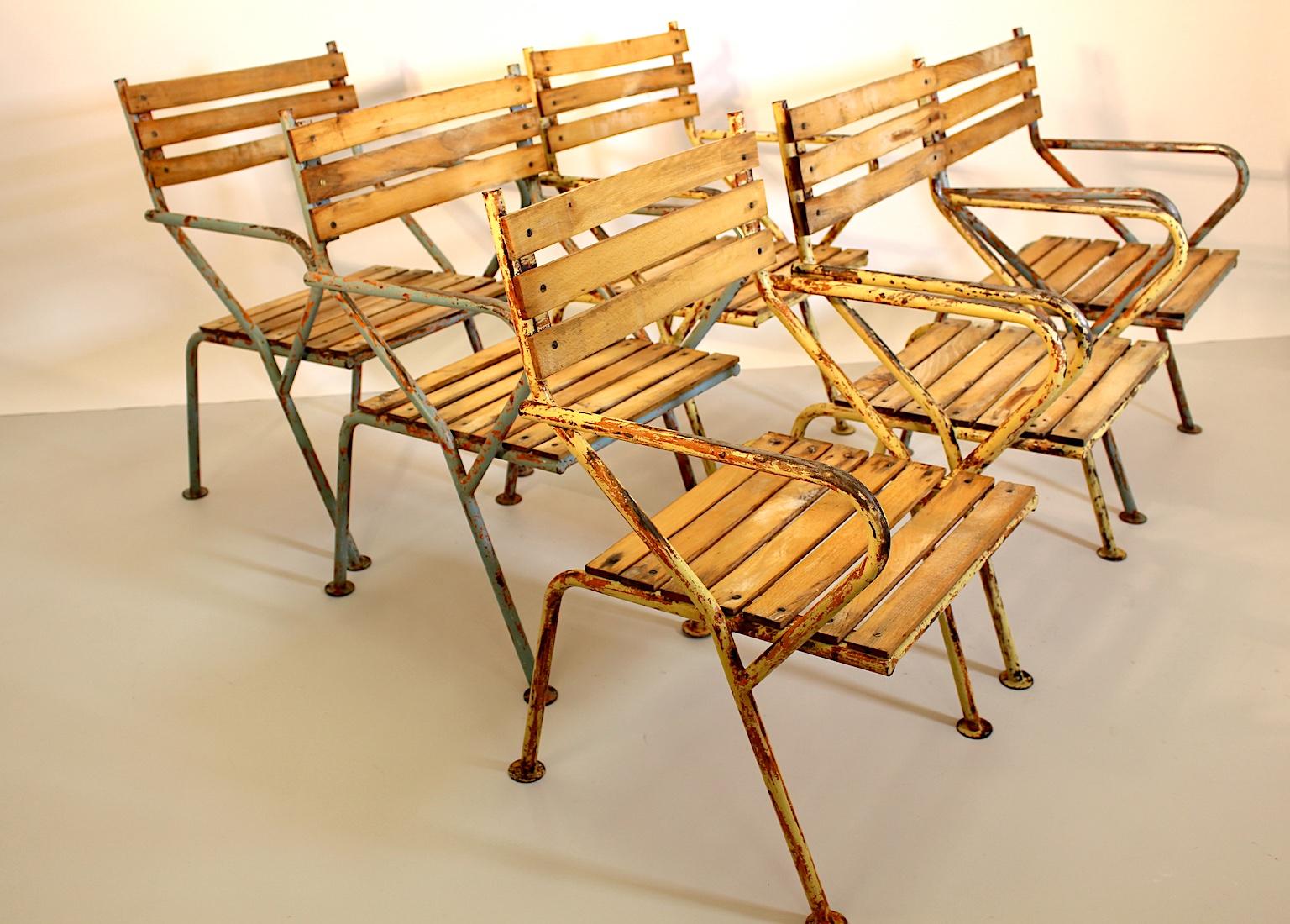Moderne Metall-Sessel aus der Jahrhundertmitte Julius Jirasek für Hagenauer:: 1955 (Buchenholz) im Angebot