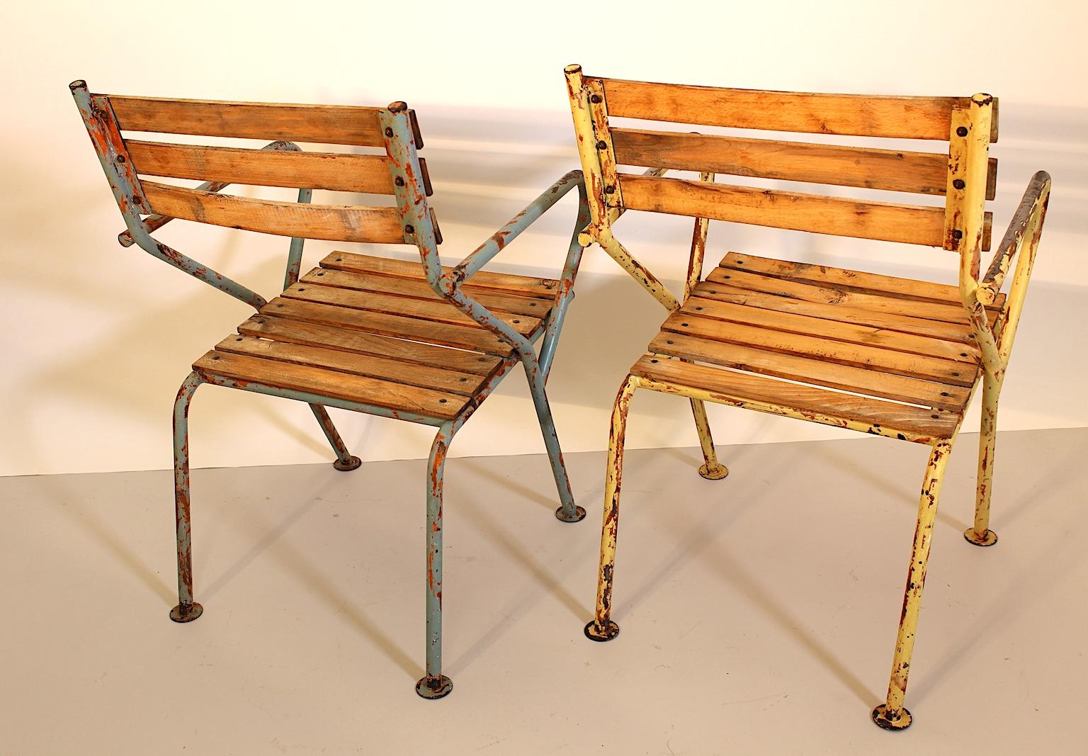 Mid-Century Modern Vintage Metal Armchairs Julius Jirasek for Hagenauer, 1955 For Sale 5