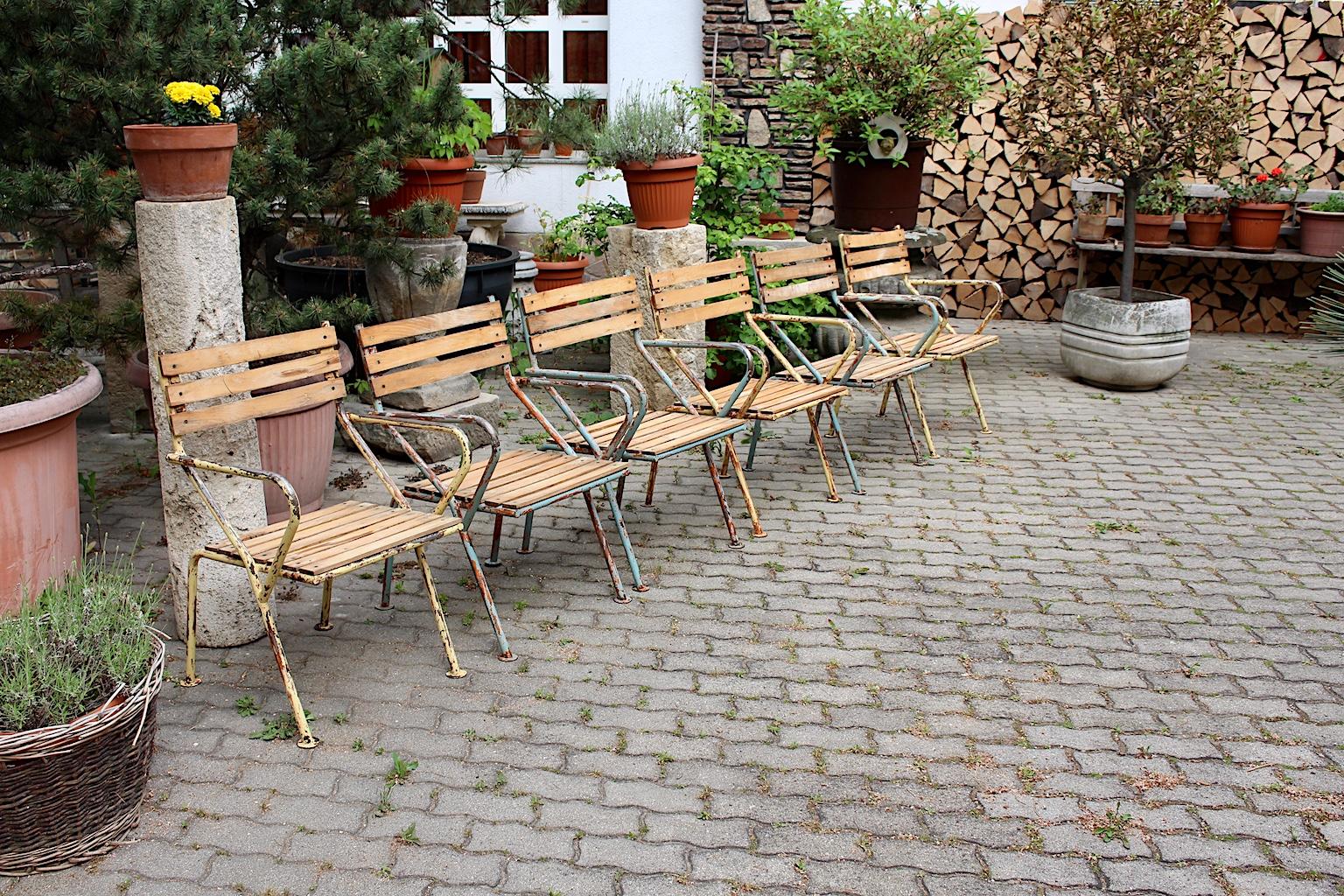 Mid-Century Modern Vintage Metal Armchairs Julius Jirasek for Hagenauer, 1955 In Good Condition For Sale In Vienna, AT