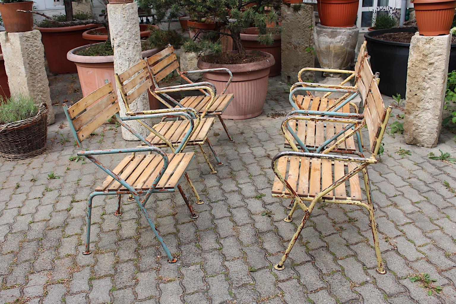 Moderne Metall-Sessel aus der Jahrhundertmitte Julius Jirasek für Hagenauer:: 1955 (Lackiert) im Angebot