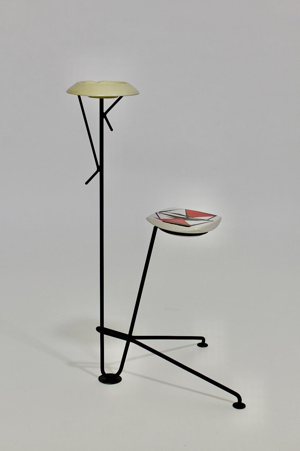 Cendrier sur pied en céramique métallique moderne du milieu du siècle dernier, attribué à Michel Buffet en vente 4