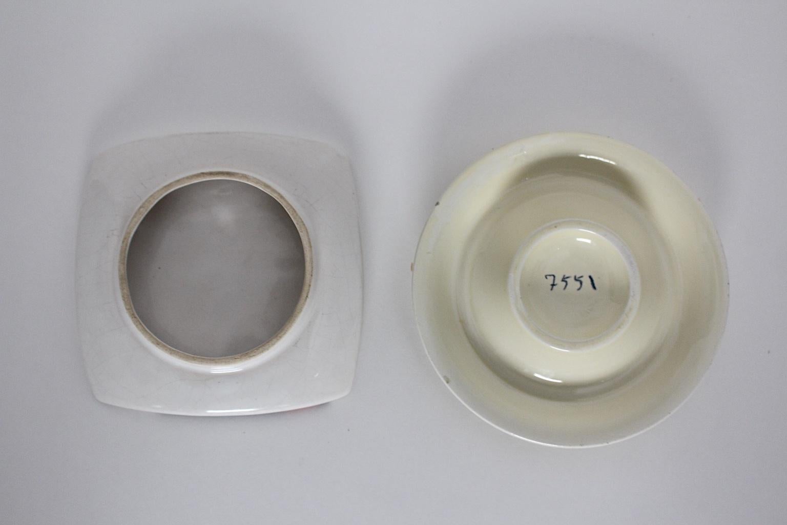 Mid-Century Modern Metal Ceramic Standing Ashtray Michel Buffet Attributed For Sale 11