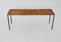 Mid-Century Modern Vintage Metal Wicker Side Table by Carl Auböck 1950s, Vienna