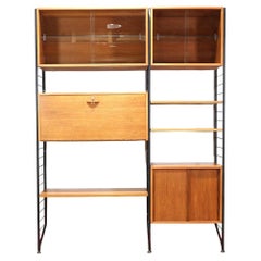 Mid-Century Modern Retro Modular Bookcase Teak Wall Unit by Ladderax