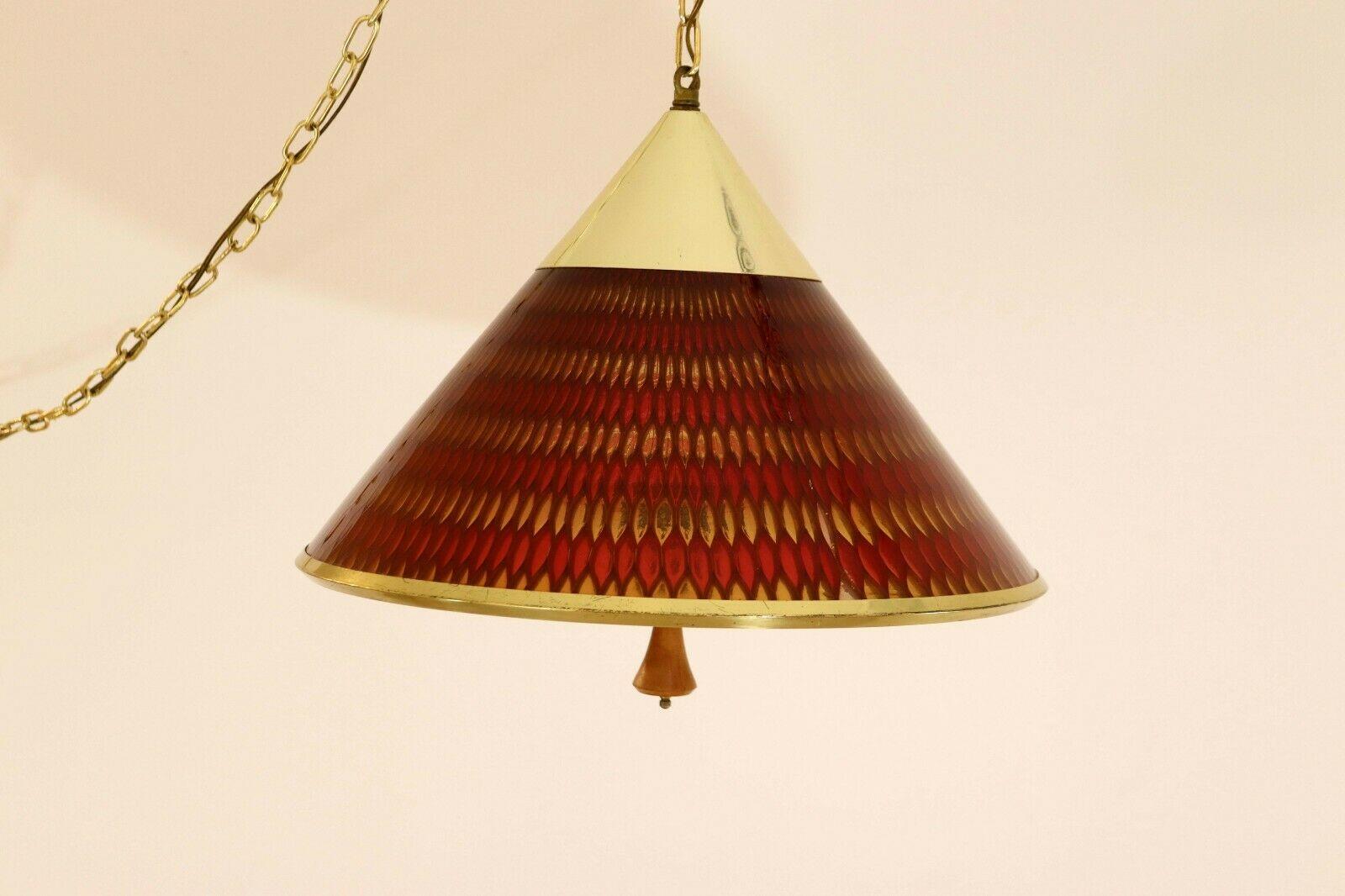 Mid-Century Modern Vintage Moe Light Honeycomb Hanging Swag Lamp 2