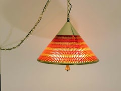 Mid-Century Modern Vintage Moe Light Honeycomb Hanging Swag Lamp