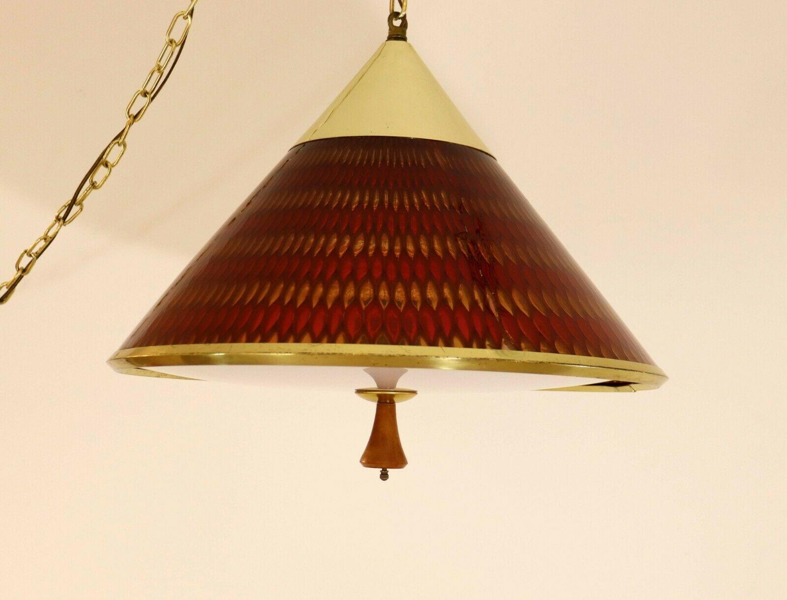 Mid-Century Modern Vintage Moe Light Honeycomb Hanging Swag Lamp 1
