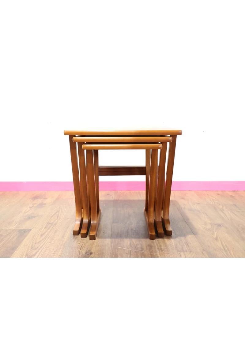 Teak Mid Century Modern Vintage Nesting Table by Parker Knoll Side End Tables For Sale