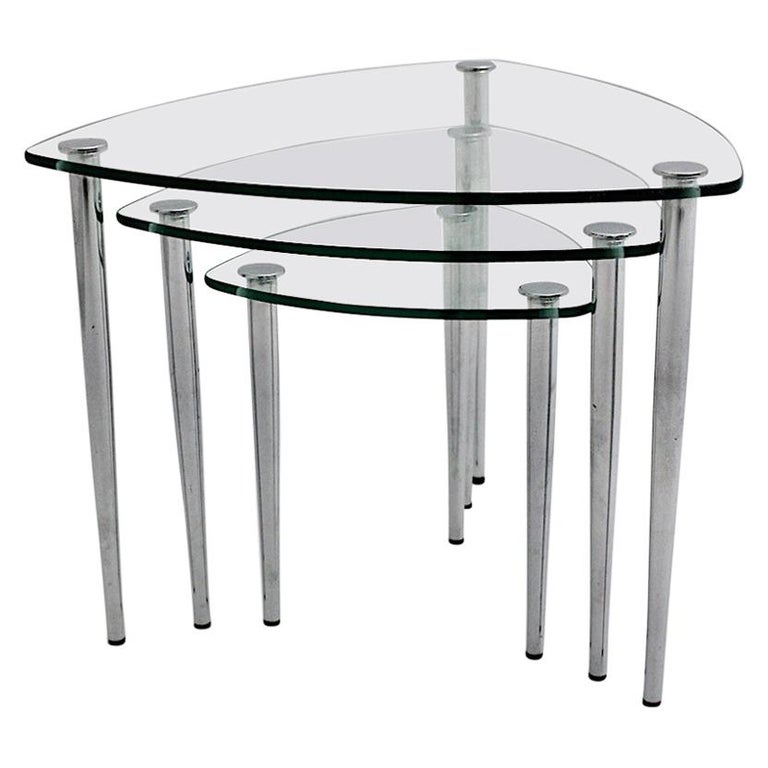 Mid Century Modern Vintage Nesting Tables Glass Chrome Italy 1960s For Sale At 1stdibs Discover our range of design coffee tables to light up your living room ! mid century modern vintage nesting tables glass chrome italy 1960s
