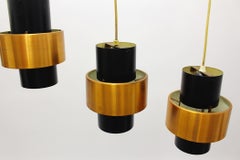 Mid Century Modern Vintage Organic Chandelier Ceiling Lamp Copper Black Metal