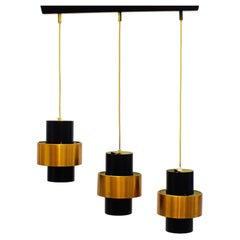 Mid Century Modern Vintage Organic Chandelier Ceiling Lamp Copper Black Metal