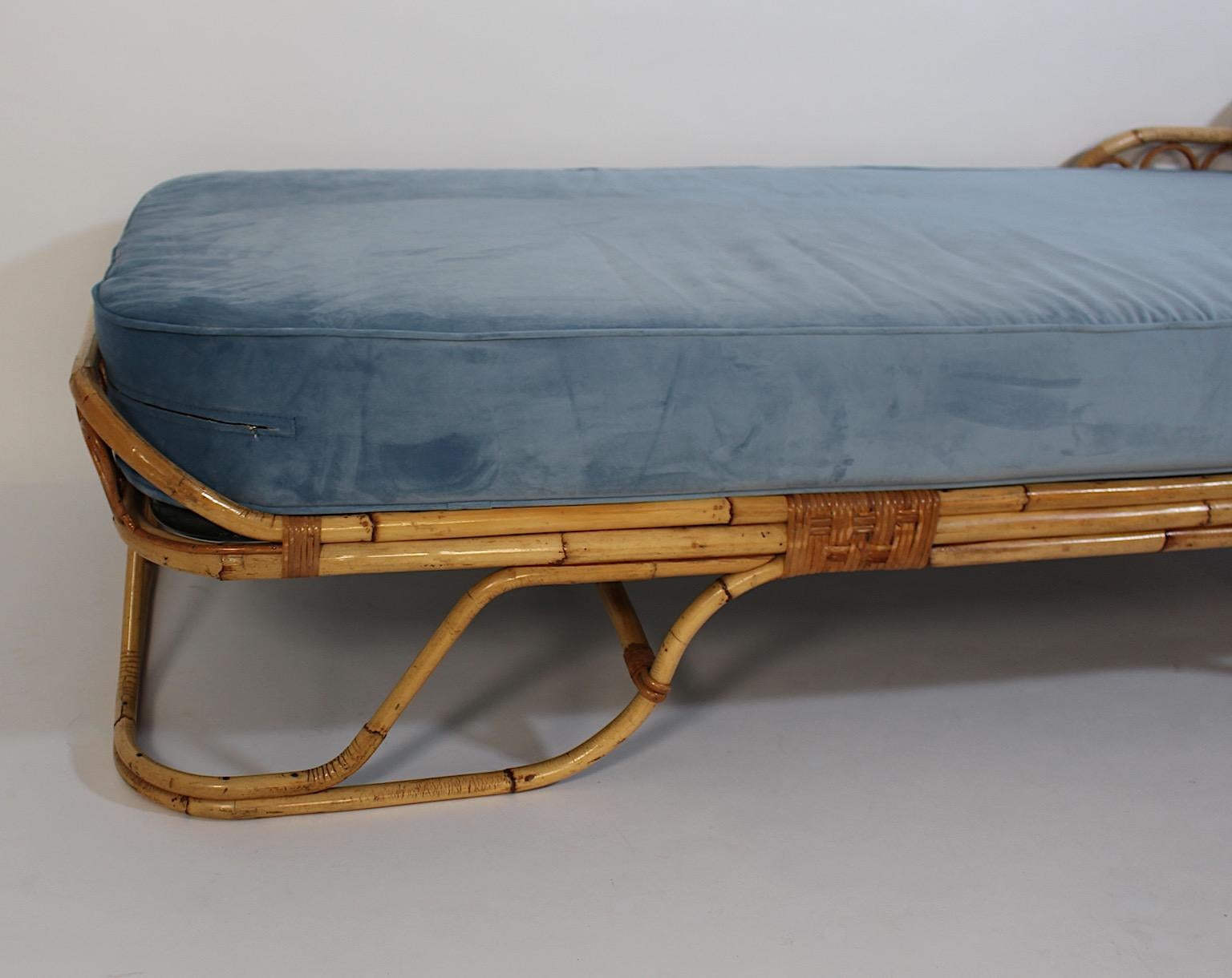 Mid-Century Modern Vintage Organic Rattan Bamboo Daybed Chaise Lounge Gio Ponti  For Sale 14