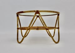 Mid-Century Modern Vintage Organic Rattan Coffee Table Tito Agnoli, 1960s, Italy